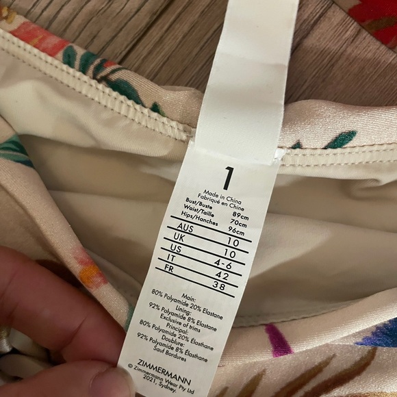 Zimmermann Multicolor Floral set of Bikini and bottom TROPICANA Cream Floral sz1 - Picture 4 of 16